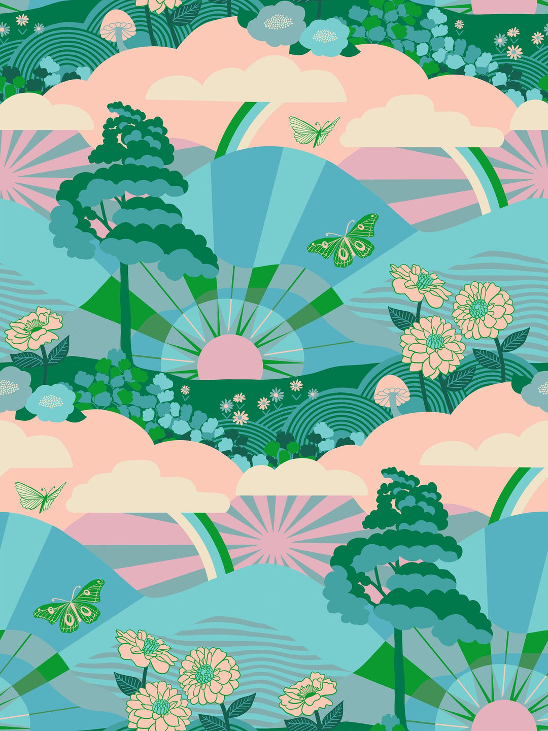 PREORDER - Rise and Shine in Turquoise - RS0076 13 - Half Yard