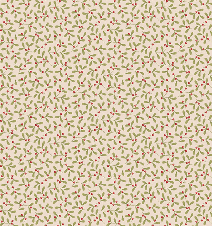 Mistletoe Cream quilting fabric, part of the Merry Little Christmas fabric collection by Tilda Fabrics (SKU: TIL100639)