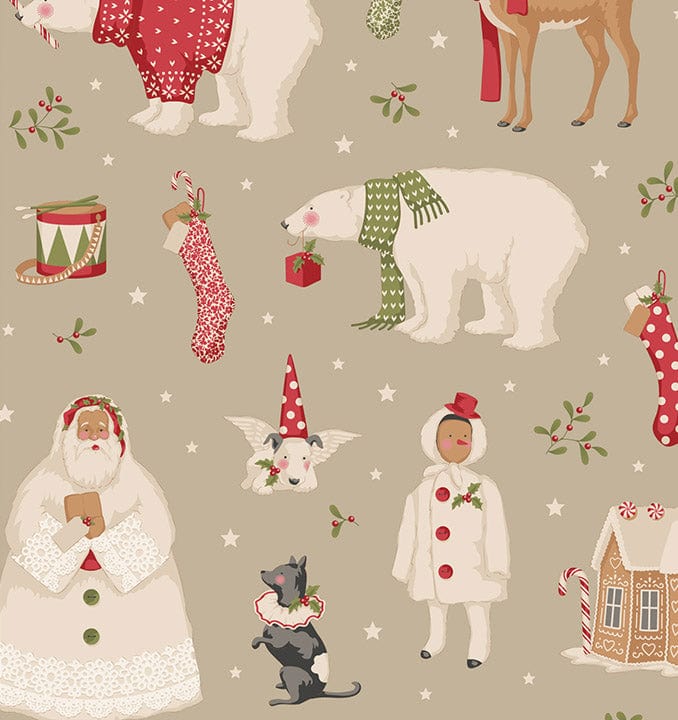 Winterfriends Clay quilting fabric, part of the Merry Little Christmas fabric collection by Tilda Fabrics (SKU:TIL100640)