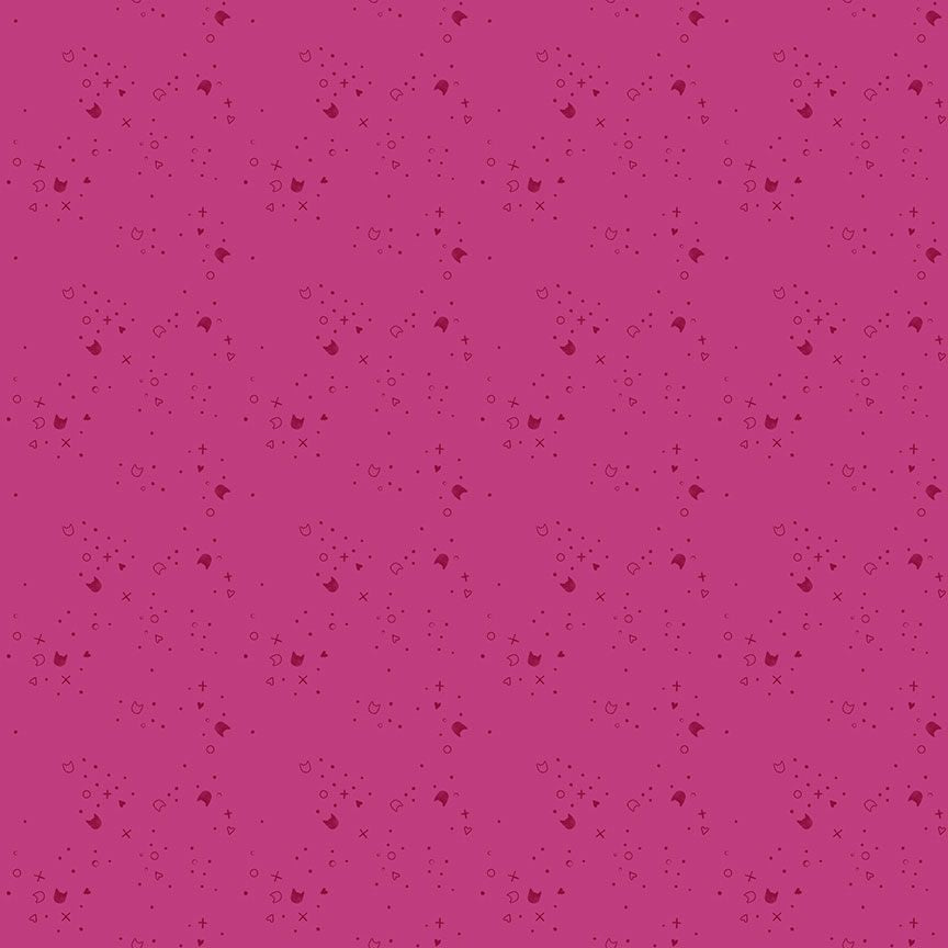 Kitty Litter Blender in Raspberry quilting fabric, part of the Kitty Litter fabric collection by Pammie Jane (SKU: STELLA-DPJ3000 RASPBERRY)