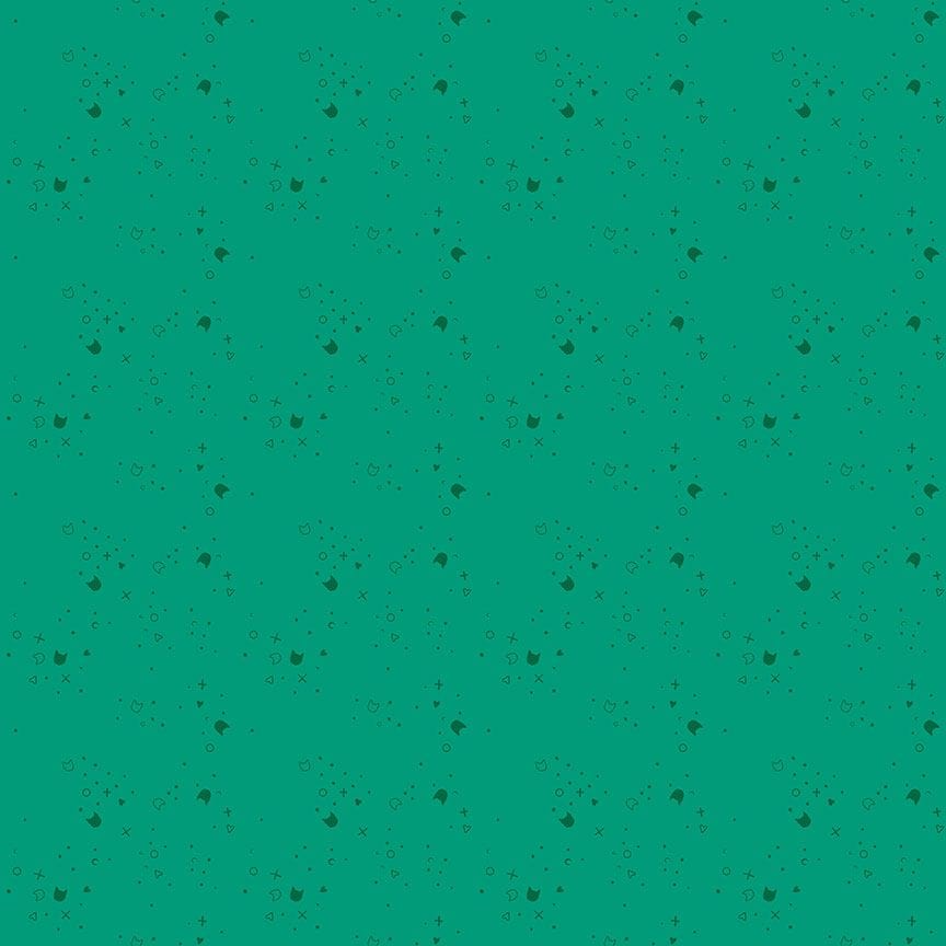 Kitty Litter Blender quilting fabric in Emerald, part of the Kitty Litter fabric collection by Pammie Jane (SKU: STELLA-DPJ3000 EMERALD)