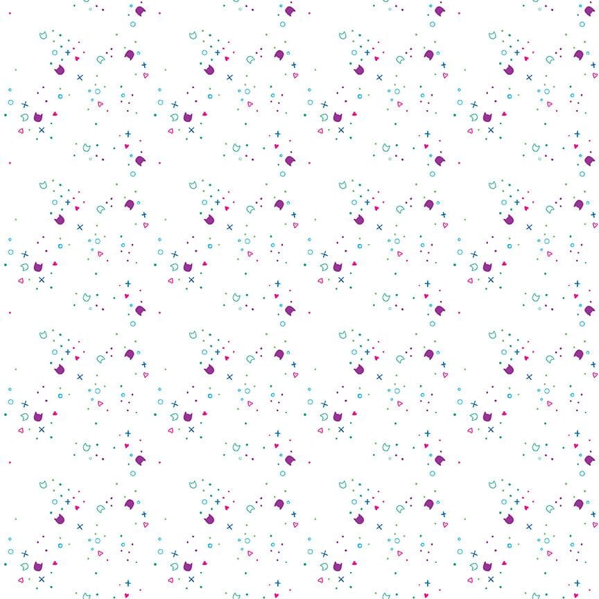 Kitty Litter Blender quilting fabric in Jewel, part of the Kitty Litter fabric collection by Pammie Jane (SKU: STELLA-DPJ3000 JEWEL)