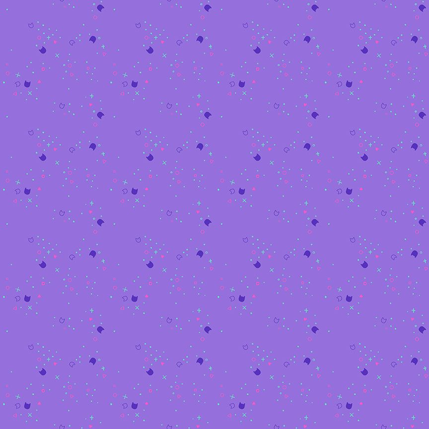 Kitty Litter Blender quilting fabric in Purrmaid, part of the Kitty Litter fabric collection by Pammie Jane (SKU: STELLA-DPJ3000PURRMAID)