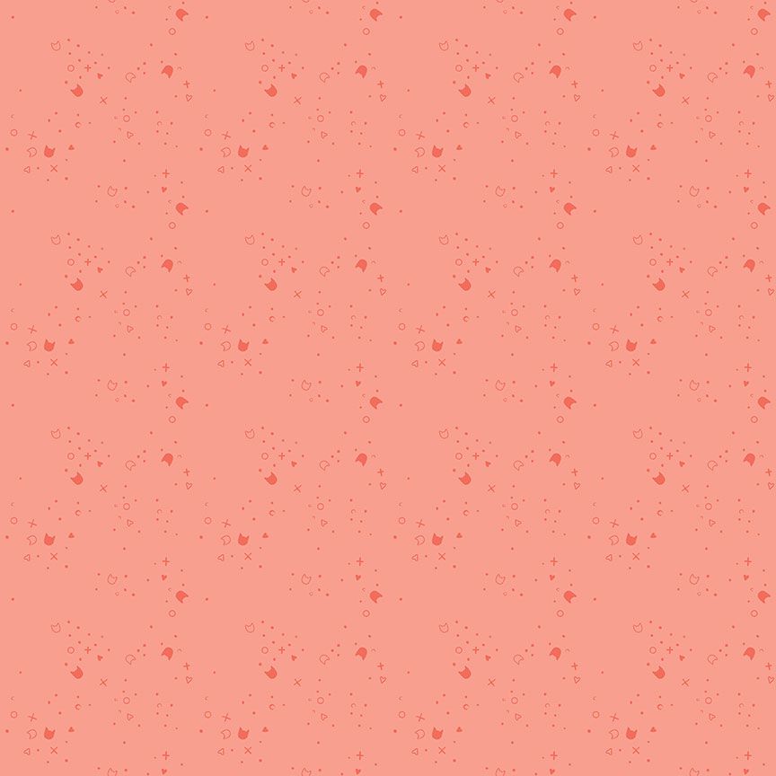 Kitty Litter Blender quilting fabric in salmon, part of the Kitty Litter fabric collection by Pammie Jane (SKU: STELLA-DPJ3000 SALMON)