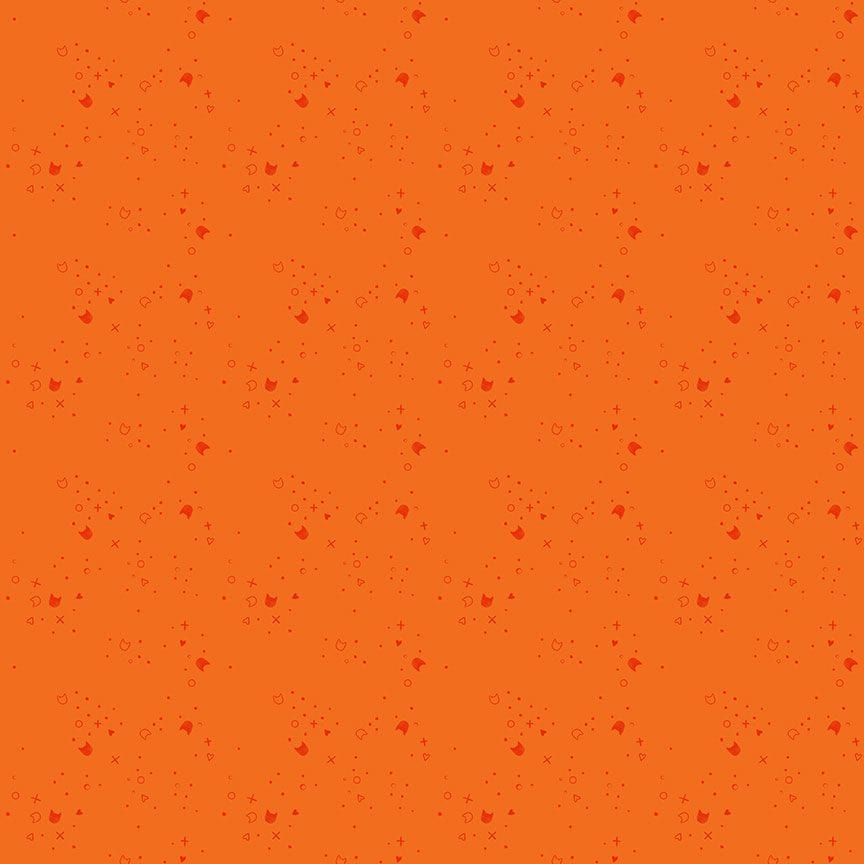 Kitty Litter Blender in Tangerine quilting fabric, part of the Kitty Litter fabric collection by Pammie Jane (SKU: STELLA-DPJ3000 TANGERINE)