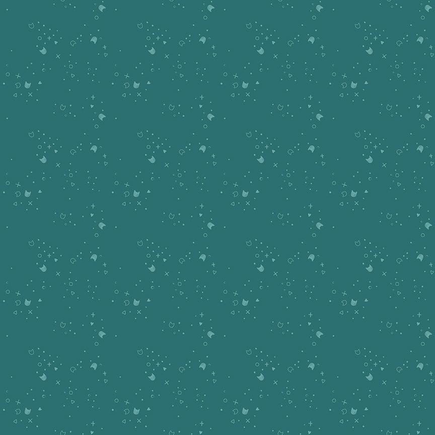 Kitty Litter Blender in Teal quilting fabric, part of the Kitty Litter fabric collection by Pammie Jane (SKU: STELLA-DPJ3000 TEAL)