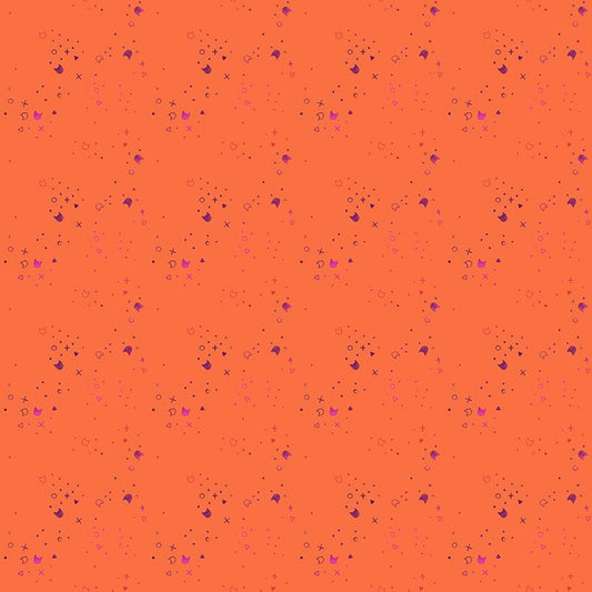 Kitty Litter Blender in Zinnia quilting fabric, part of the Kitty Litter fabric collection by Pammie Jane (SKU: STELLA-DPJ3000 ZINNIA)