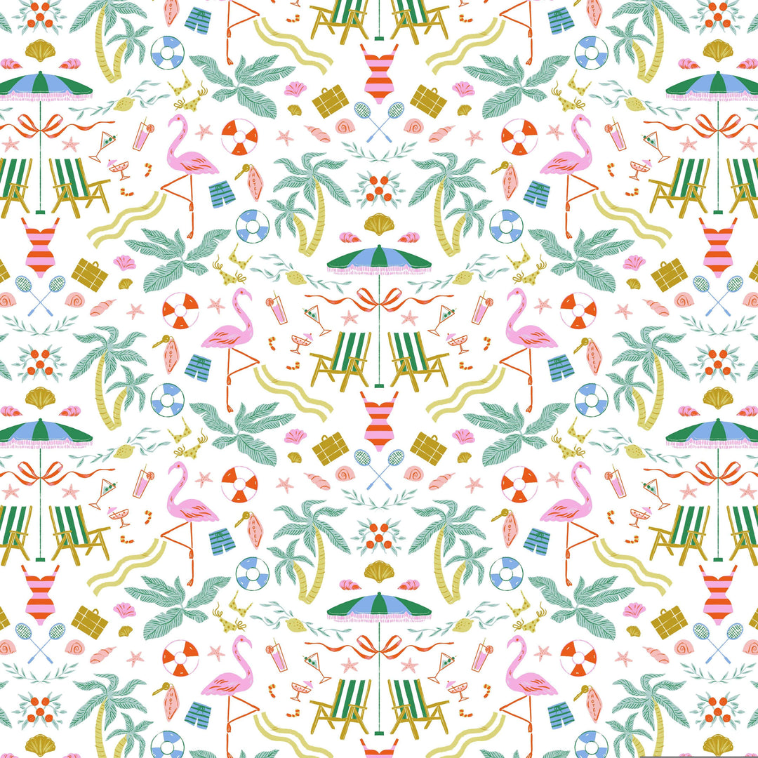 Paradise Royale quilting fabric, part of the Paradise Royale fabric collection by Faye Guanipa (SKU: STELLA-DFG3395 WHITE)