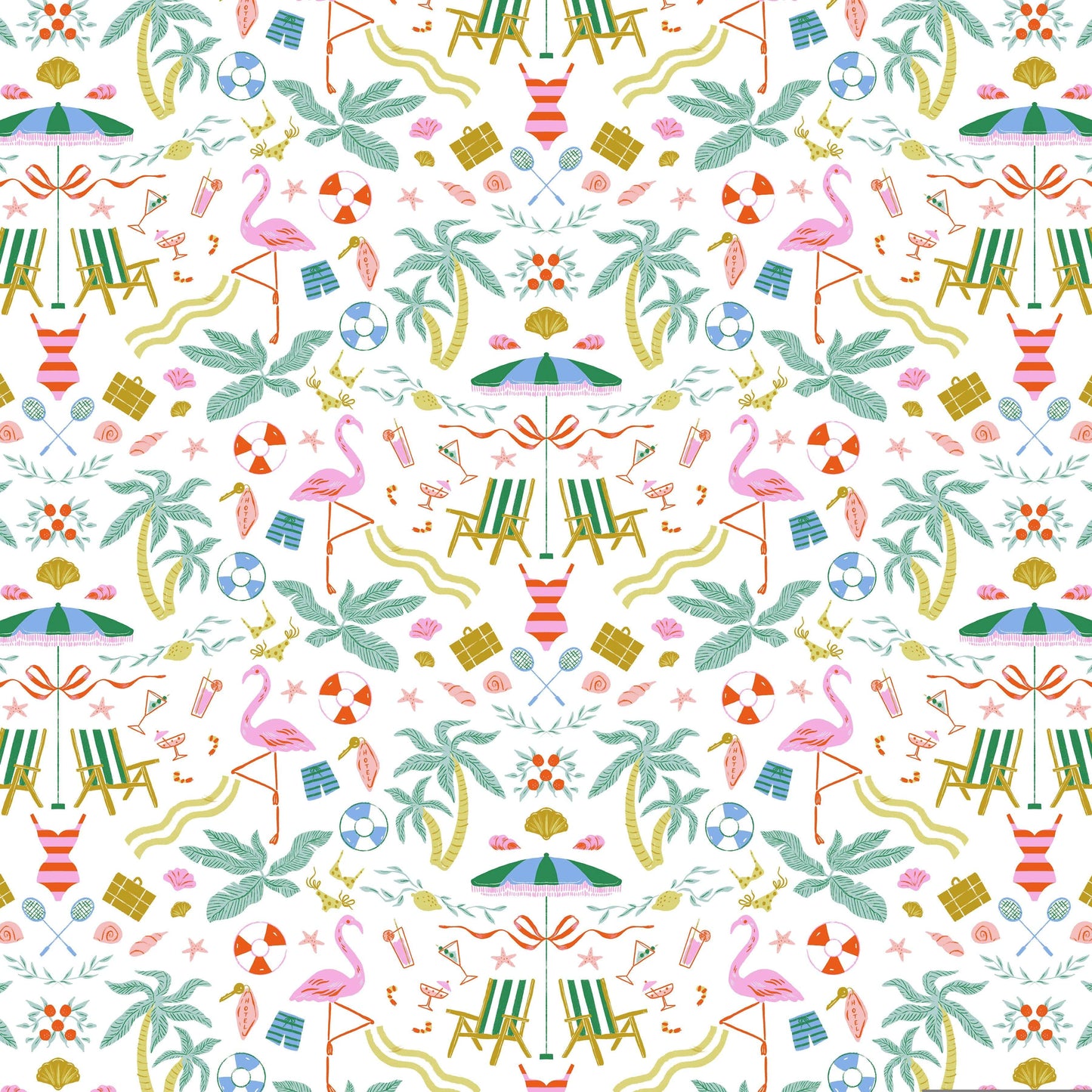 Paradise Royale quilting fabric, part of the Paradise Royale fabric collection by Faye Guanipa (SKU: STELLA-DFG3395 WHITE)