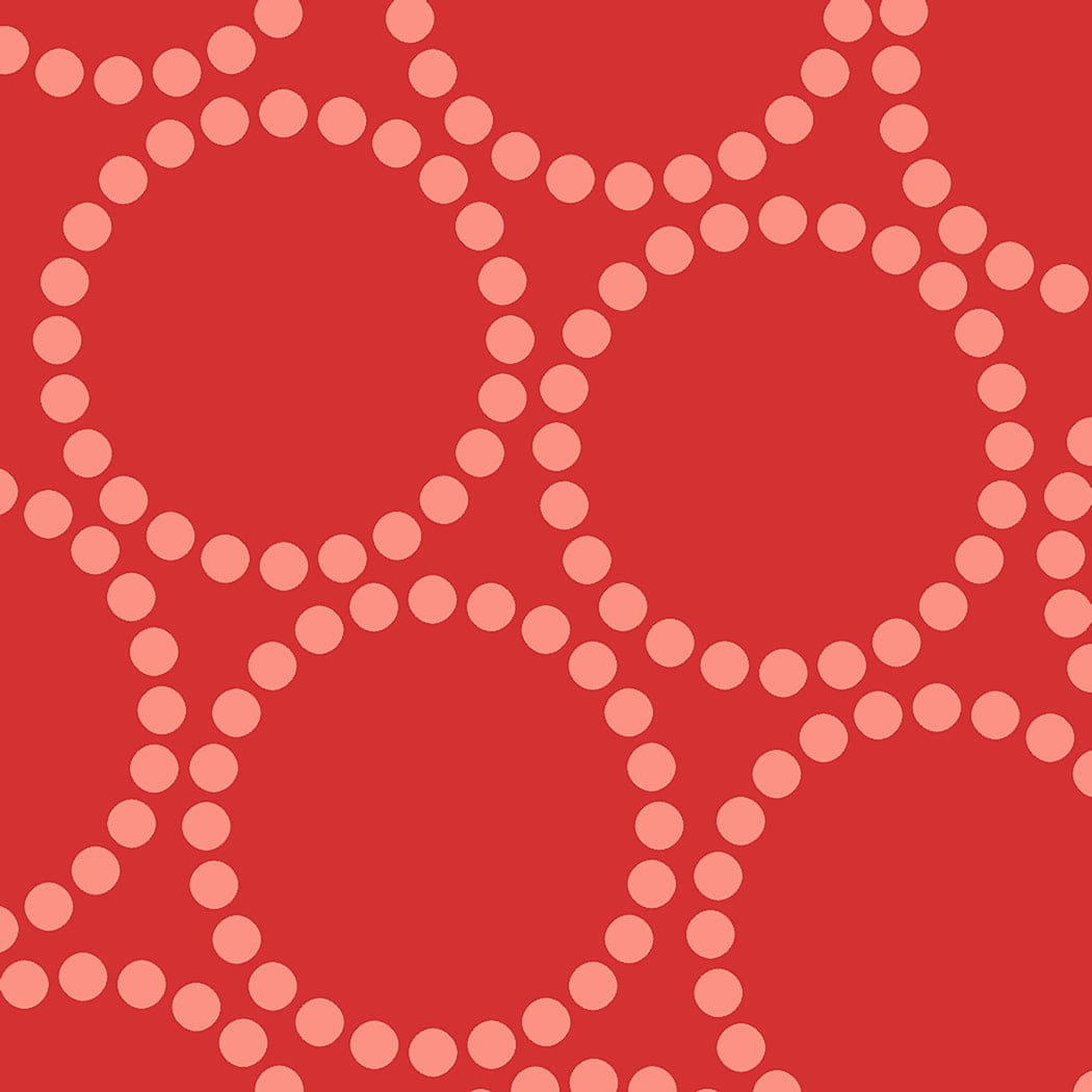 108" Pearl Bracelet in Christmas Red - Lizzy House - 108023 12 - Half Yard