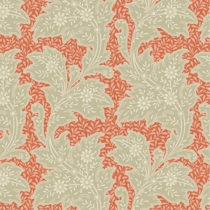 Stella Coral quilting fabric, part of the Songbird fabric collection from Tilda Fabrics (SKU: TIL110151)
