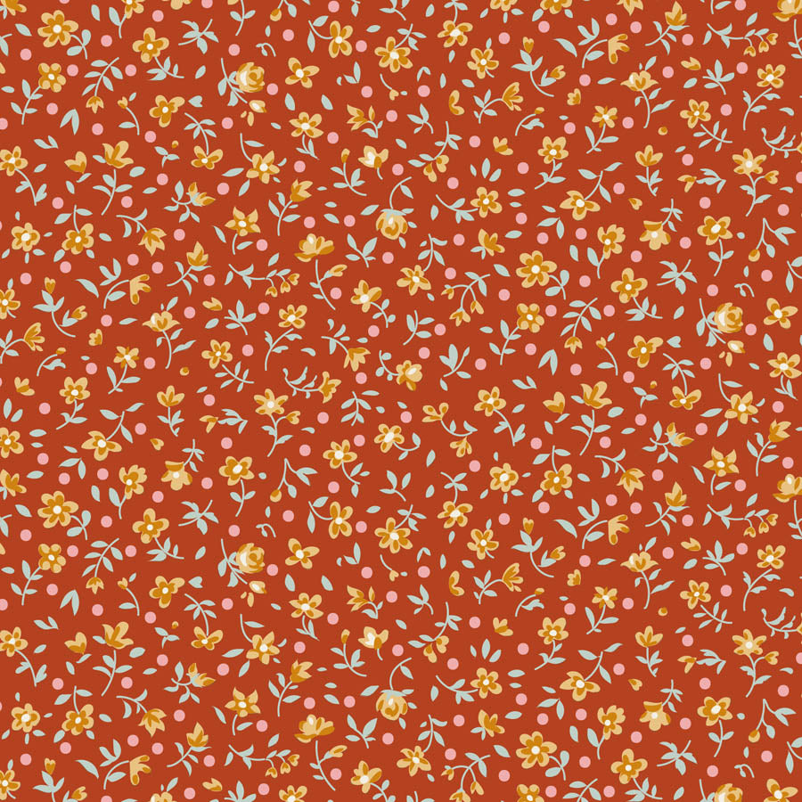 Mae Rust quilting fabric, part of the Village Life fabric collection by Tilda Fabrics (SKU: TIL110176)