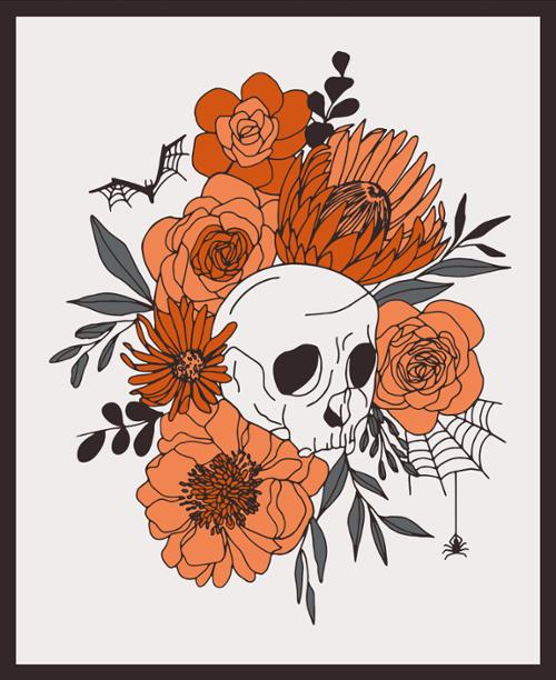 Noir - Skull Panel in Ghost Pumpkin - 11548 11