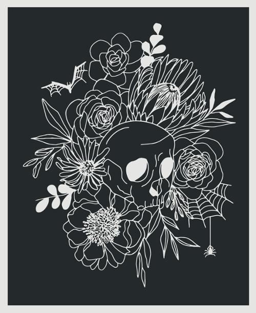 Noir - Skull Panel in Midnight Ghost - 11548 23