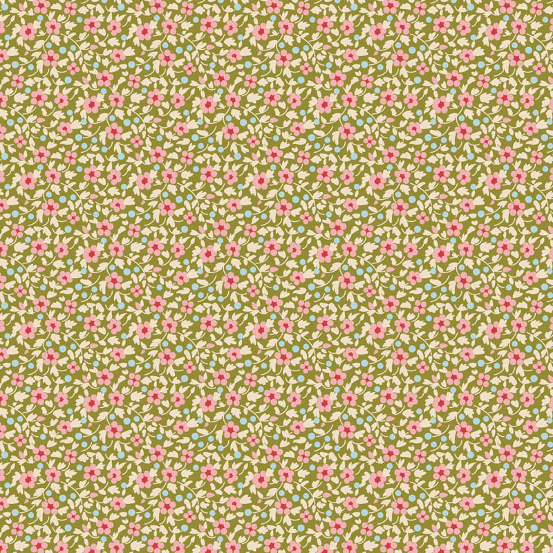 Cotton quilting fabric pattern called 'Spring'. Part of the 'Creating Memories' fabric collection. Designed by Tilda Fabrics for fabric company Tilda Fabrics. SKU: TIL130121. 44-45 inch width.