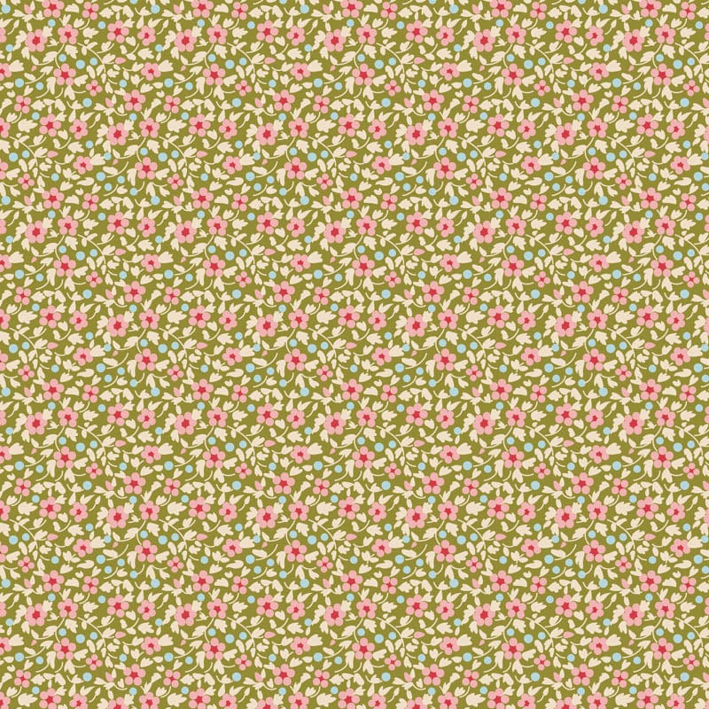Cotton quilting fabric pattern called 'Spring'. Part of the 'Creating Memories' fabric collection. Designed by Tilda Fabrics for fabric company Tilda Fabrics. SKU: TIL130121. 44-45 inch width.
