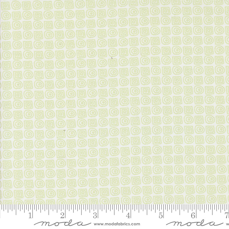 Green on White Maze quilting fabric, part of the Mixed Bag of Bonbons fabric collection by Jen Kingwell (SKU: 18261 11)
