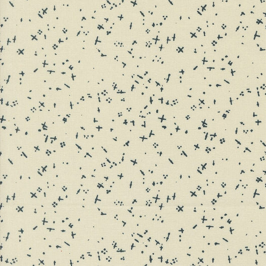 Cotton quilting fabric pattern called 'Scattered in Eggshell'. Part of the 'Still More Paper' fabric collection. Designed by Zen Chic for fabric company MODA. SKU: 1872 14. 44-45 inch width.