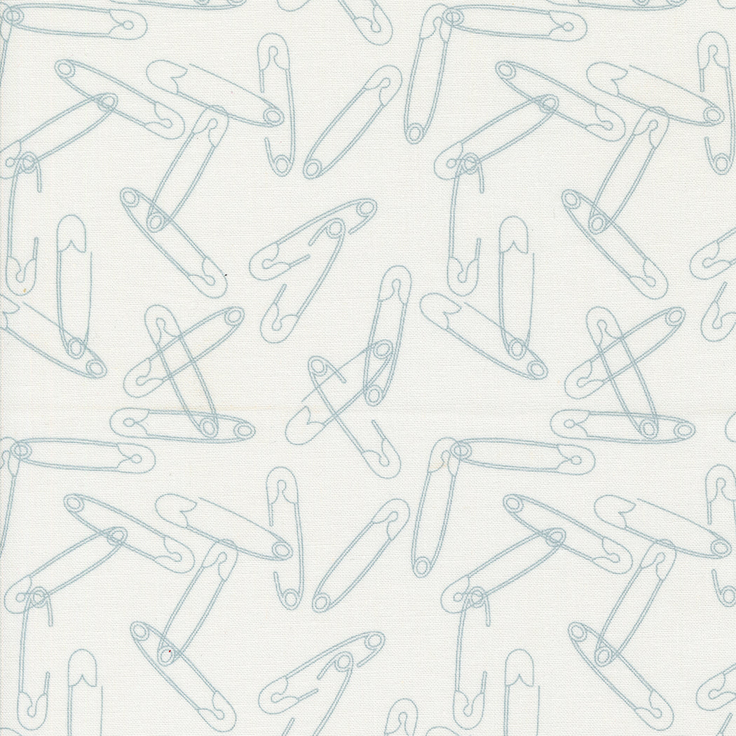 PREORDER - Still More Paper - Safety Pins in White - Zen Chic - 1873 11 - Half Yard