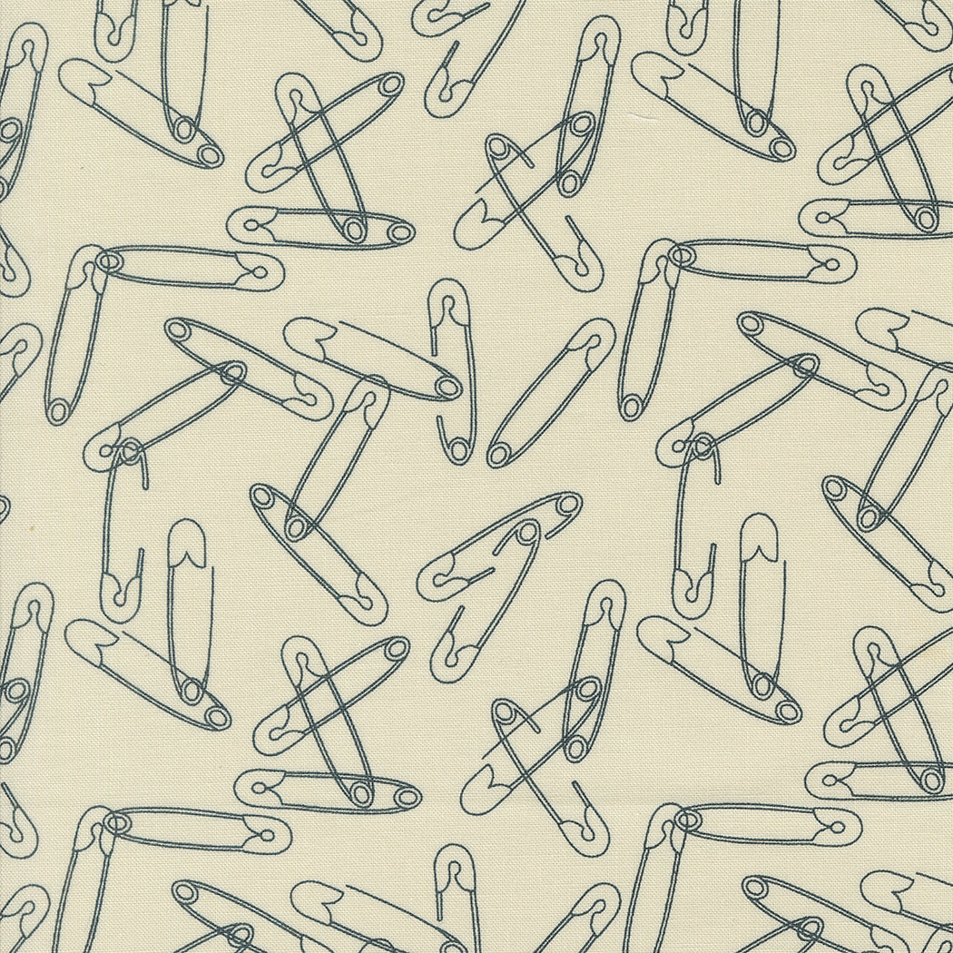 PREORDER - Still More Paper - Safety Pins in Eggshell - Zen Chic - 1873 13 - Half Yard