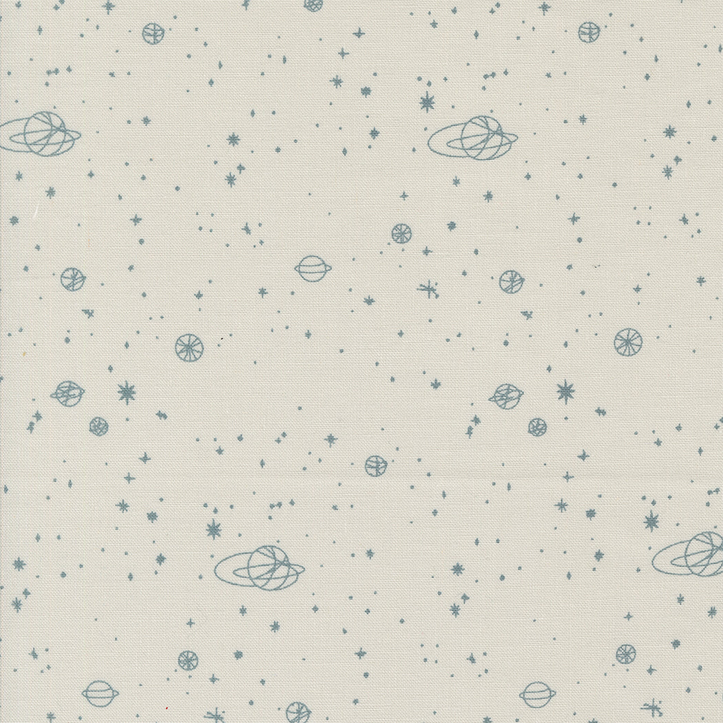 Cotton quilting fabric pattern called 'Milky Way in Fog'. Part of the 'Still More Paper' fabric collection. Designed by Zen Chic for fabric company MODA. SKU: 1874 15. 44-45 inch width.