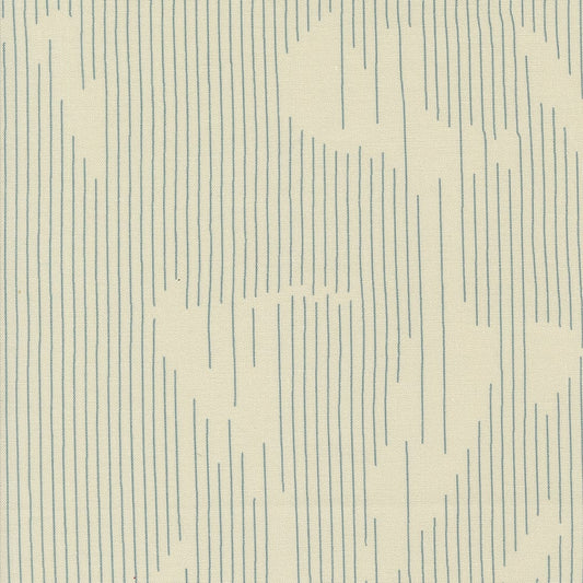 Cotton quilting fabric pattern called 'Lined Up in Eggshell'. Part of the 'Still More Paper' fabric collection. Designed by Zen Chic for fabric company MODA. SKU: -8795. 44-45 inch width.