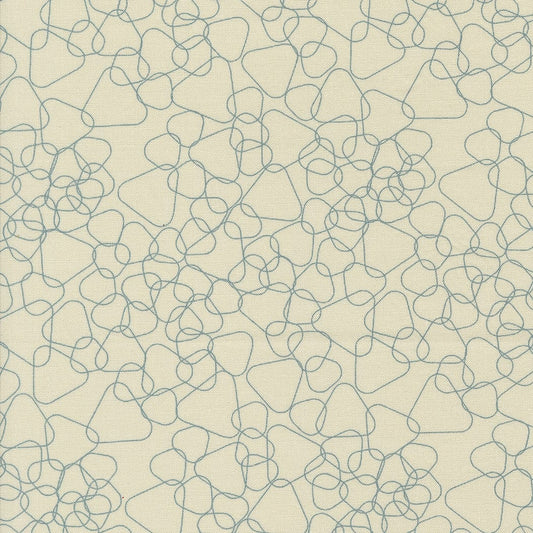 Cotton quilting fabric pattern called 'Angles in Eggshell'. Part of the 'Still More Paper' fabric collection. Designed by Zen Chic for fabric company MODA. SKU: -8429. 44-45 inch width.