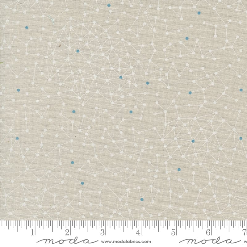 Cotton quilting fabric pattern called 'Net in Fog'. Part of the 'Olive You' fabric collection. Designed by Zen Chic for fabric company MODA. SKU: -6603. 44-45 inch width.