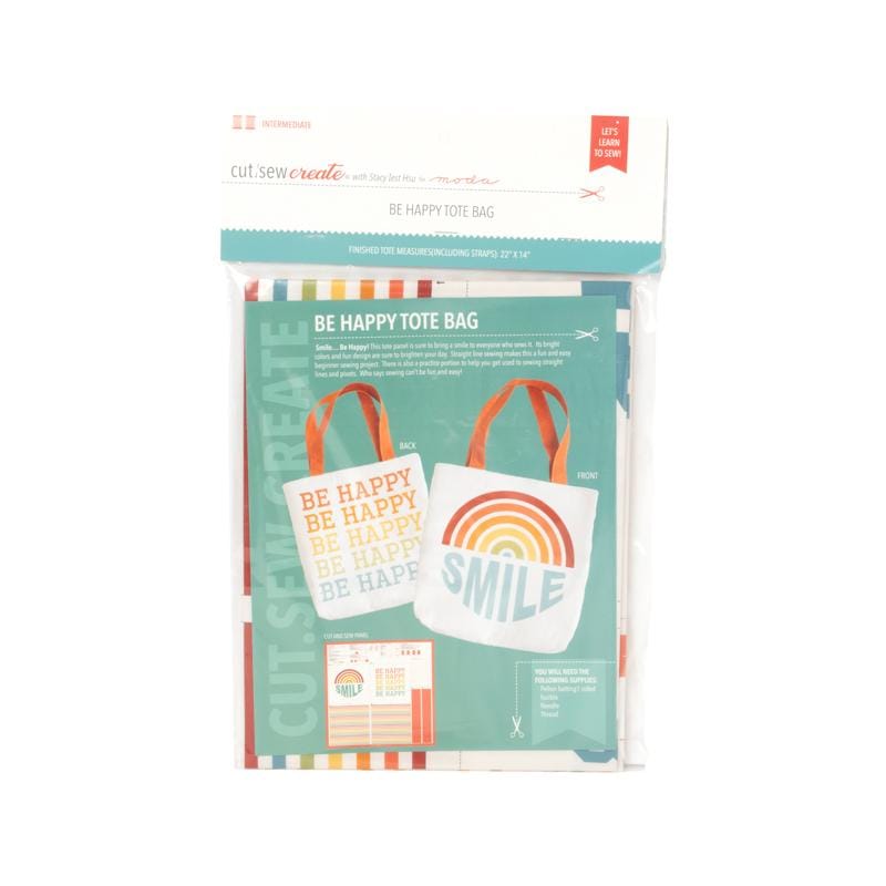 PREORDER - Cut Sew Create Part Two - Be Happy - Tote Bag Panel - Stacy Iest Hsu - 20932 11P
