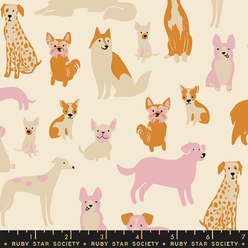 PREORDER - Dog Park - Dog Medley in Shell - RS2094 12 - Half Yard