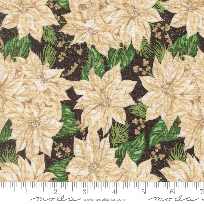 Vintage Poinsettia in Midnight quilting fabric, part of the Holiday Cheer fabric collection by Stacy Iest Hsu (SKU: 20971 20)
