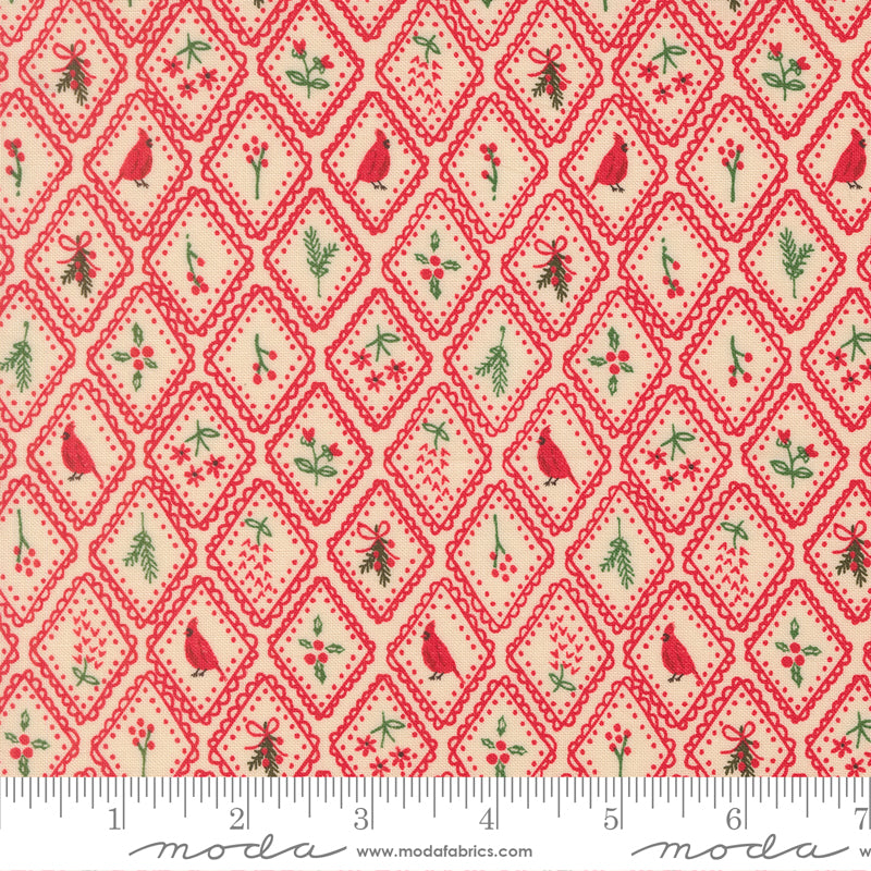 Christmas Charm in Poinsettia quilting fabric, part of the Holiday Cheer fabric collection by Stacy Iest Hsu (SKU: 20974 17)