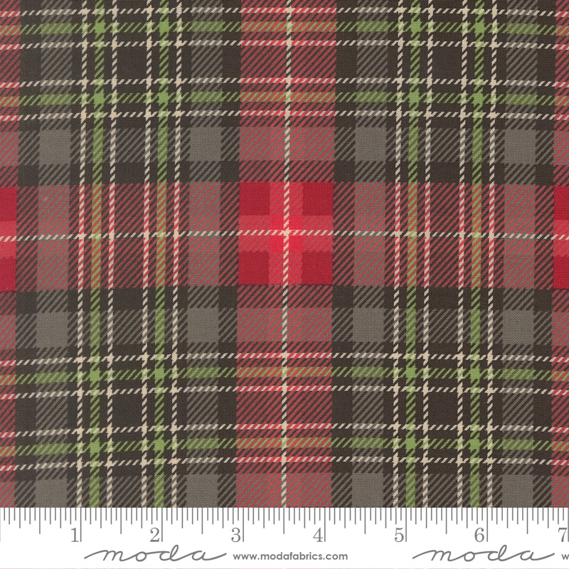 Christmas Plaid in Coal quilting fabric, part of the Holiday Cheer fabric collection by Stacy Iest Hsu (SKU: 20977 19)