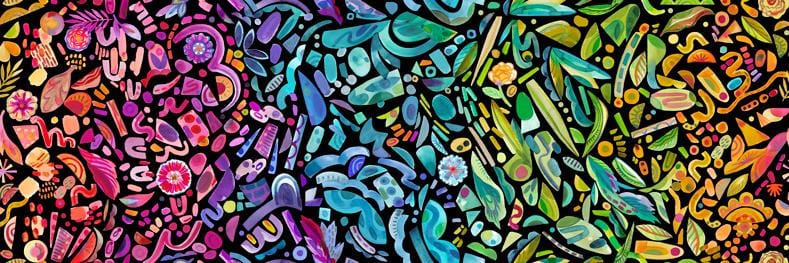 Radiant Ombre in Midnight quilting fabric, part of the Radiant fabric collection by Amarilys Henderson (SKU: 21846 12)