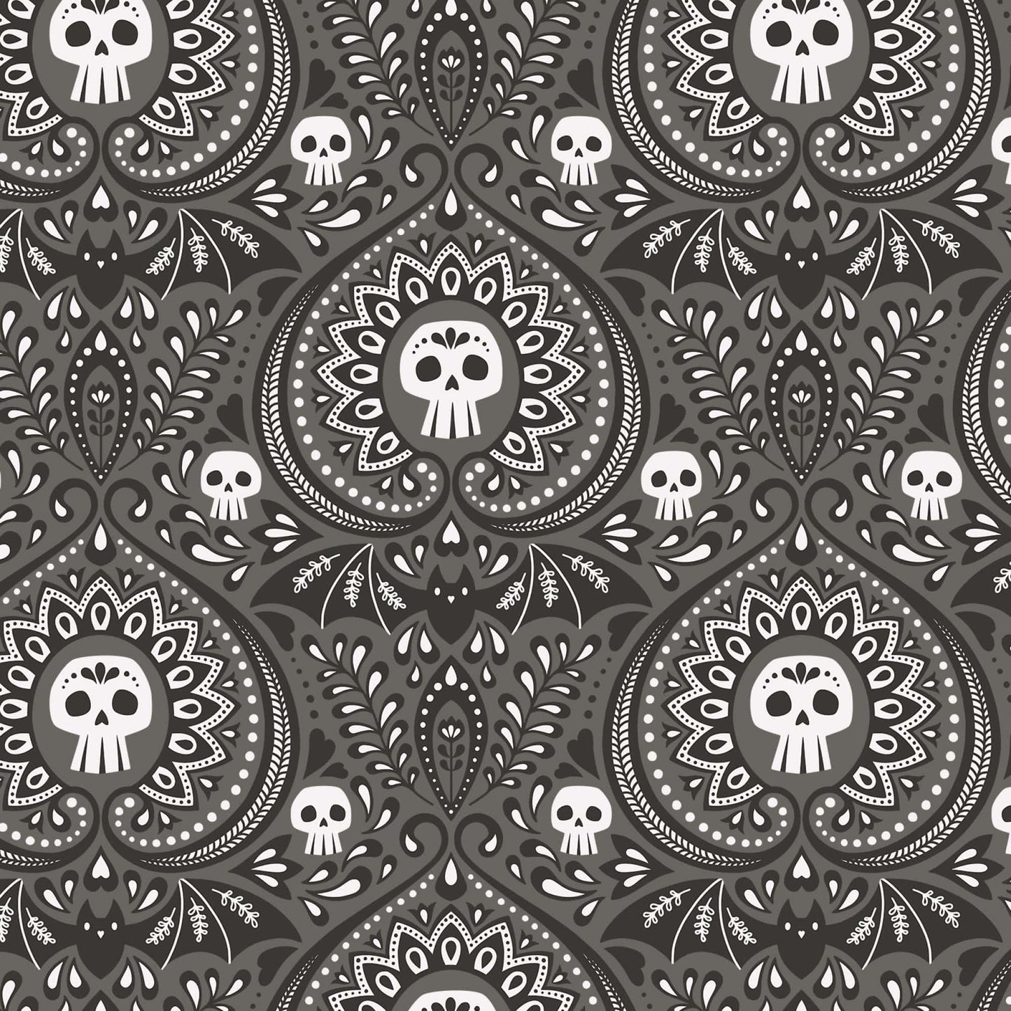 Gothic Paisley quilting fabric, part of the Gothic Whimsy fabric collection by Anequ Studio (SKU: 227991)