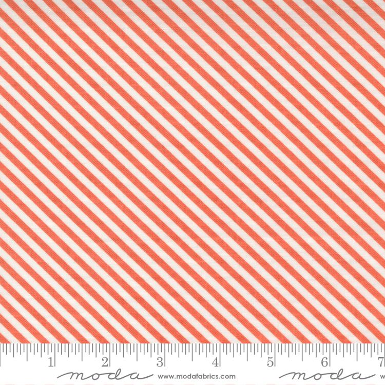 Make Time - Bias Stripe in Strawberry - Aneela Hoey for Moda - 24575 13 - Half Yard