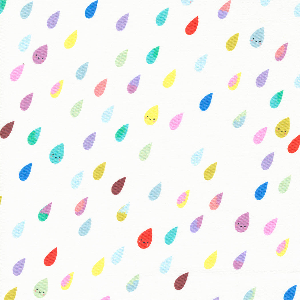 Whatever the Weather - Rainbow Raindrops in Cloud - 25141 11 - Half Yard