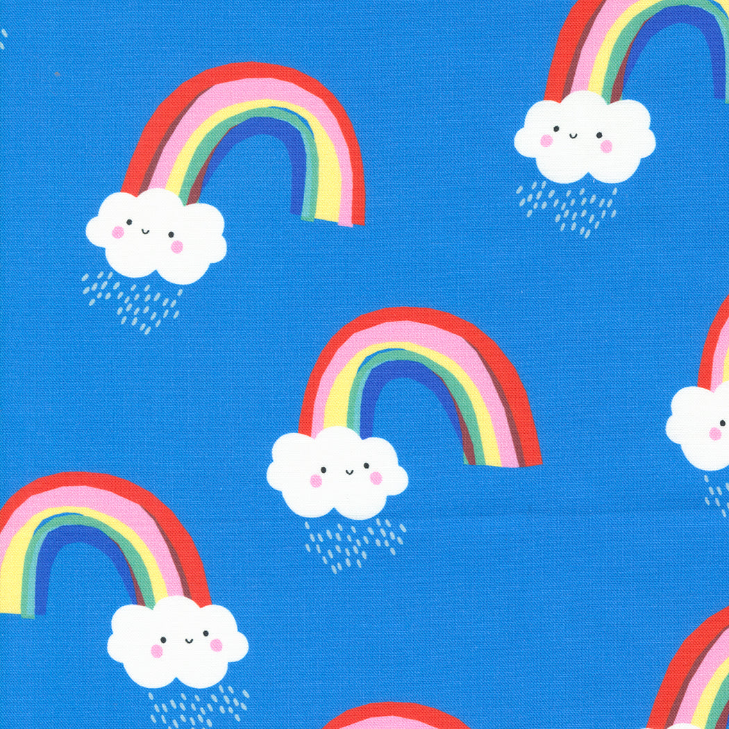 Whatever the Weather - Papercut Rainbows in Bright Sky - 25145 13 - Half Yard