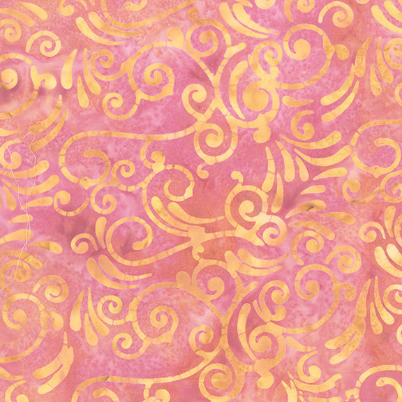 Tropical Sunset - Scrolls in Pink - Jacqueline De Jonge - 30013Q-X - Half Yard (Preorder)