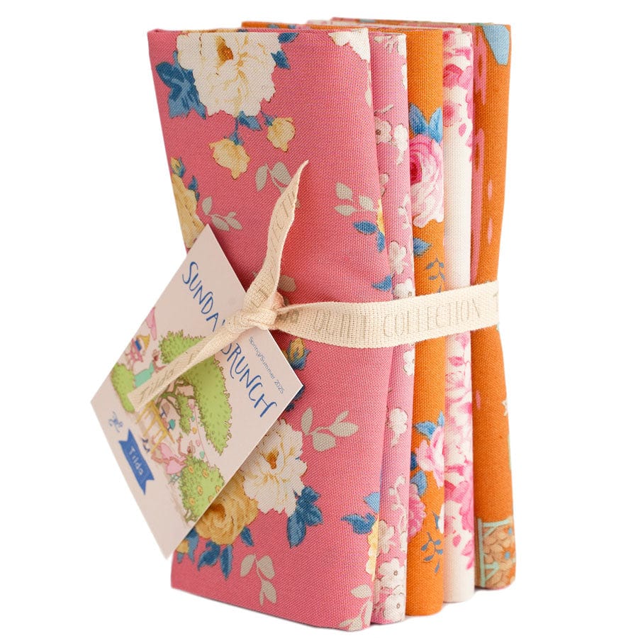 Sunday Brunch Fat Quarter Bundle {Pink} 5 Pieces - by Tilda Fabrics
