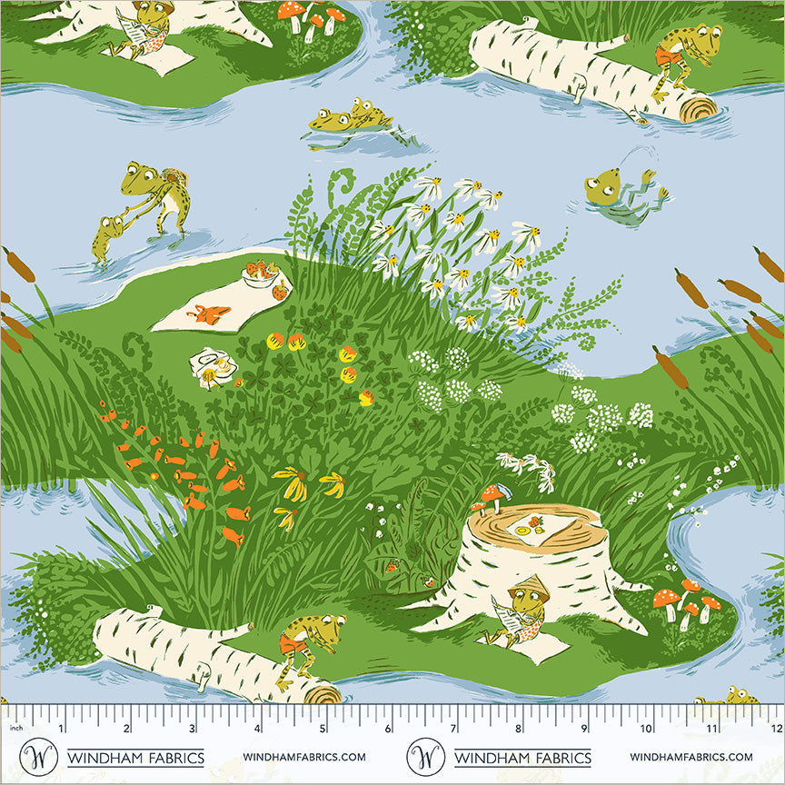Frog Pond quilting fabric, part of the Heather Ross Favorites fabric collection by Heather Ross (SKU: 37022D-10)
