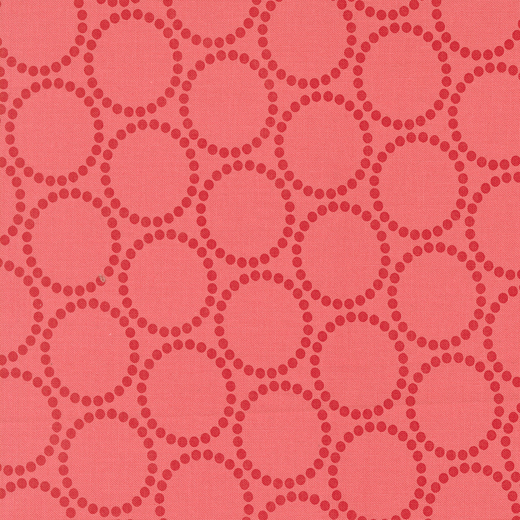 Pearl Bracelet in Coral quilting fabric, part of the Funny Valentine fabric collection by Lizzy House (SKU: 37136 23)