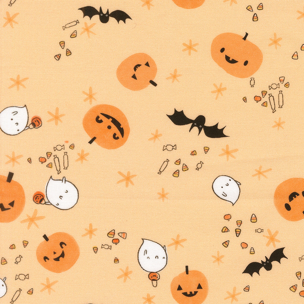 Treat Jumble in Peach quilting fabric, part of the Only Treats fabric collection by Lizzy House (SKU: 37152 12)