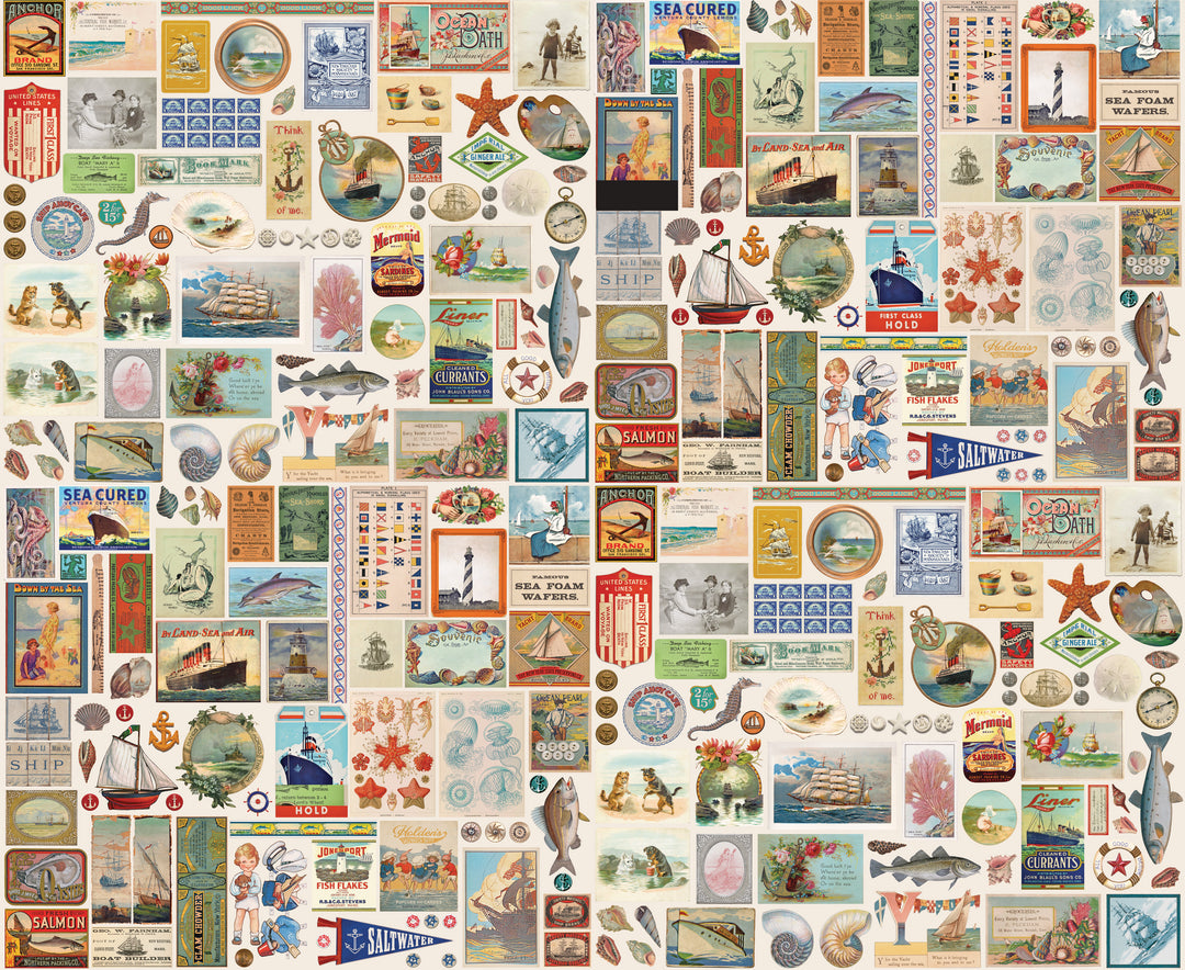 Flay Lay Patchwork quilting fabric, part of the Saltwater fabric collection by Cathe Holden (SKU: 39581 11)