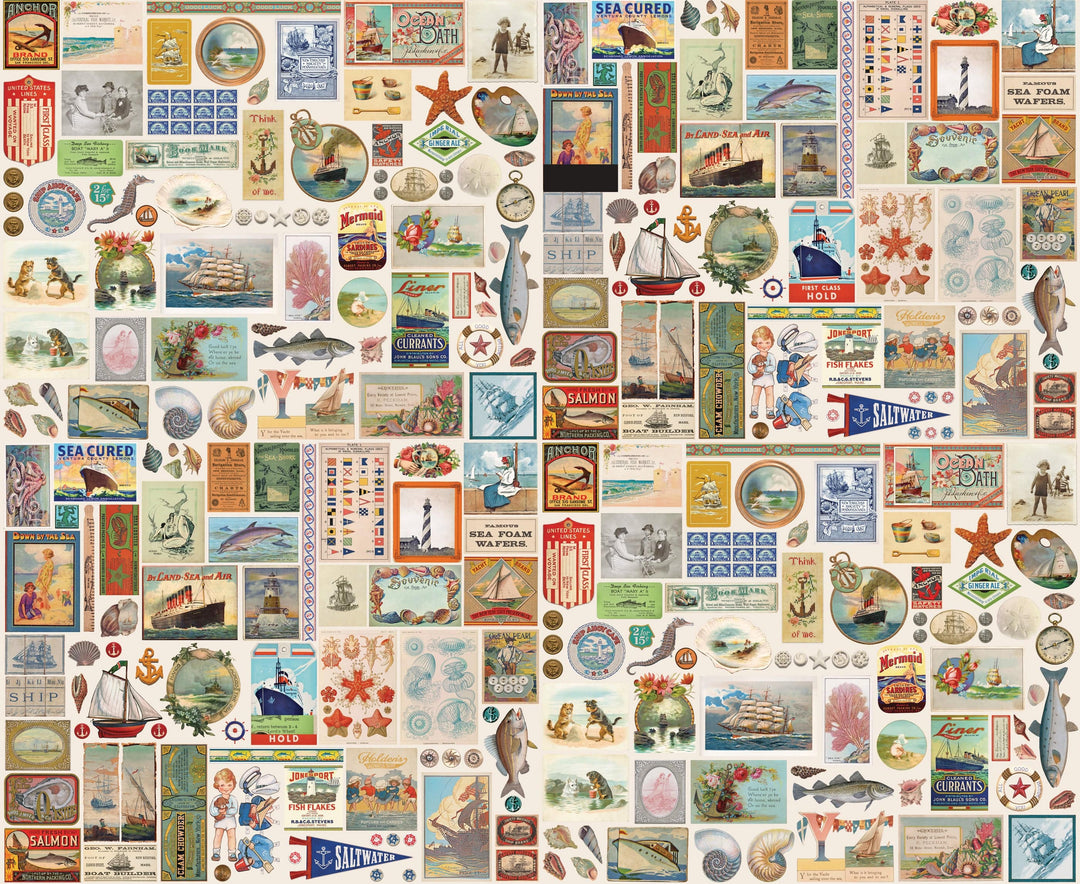 Flay Lay Patchwork quilting fabric, part of the Saltwater fabric collection by Cathe Holden (SKU: 39581 11)