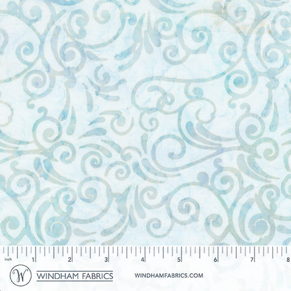 Seaside Blue - Scrolls in Misty Blue - Jacqueline De Jonge - 3977Q-X - Half Yard (Preorder)