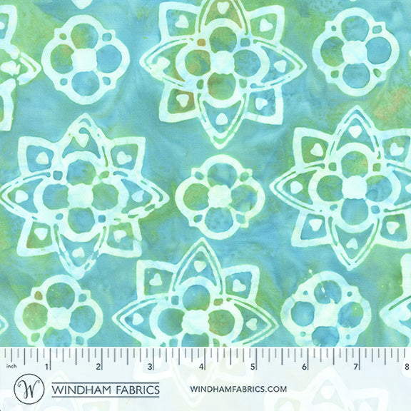 Seaside Blue - Medallions in Herbal - Jacqueline De Jonge - 3983Q-X - Half Yard (Preorder)