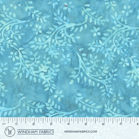 Seaside Blue - Vines in Turquoise - Jacqueline De Jonge - 3985Q-X - Half Yard (Preorder)