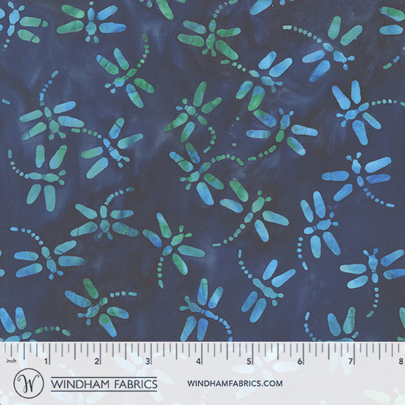 Seaside Blue - Dragonflies in Navy - Jacqueline De Jonge - 3988Q-X - Half Yard (Preorder)