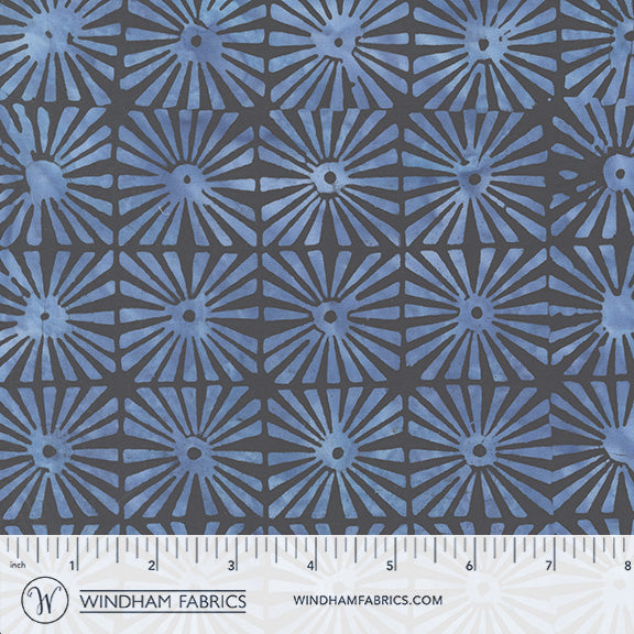 Seaside Blue - Sunrays in Black - Jacqueline De Jonge - 3990Q-X - Half Yard (Preorder)
